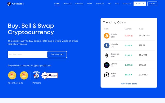 Screenshot of coinspot.com.au