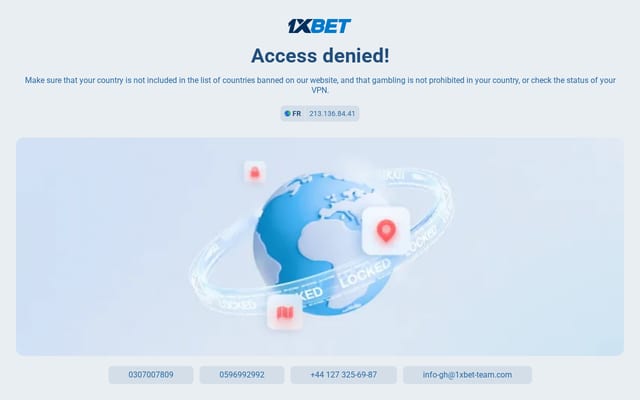 Screenshot of 1xbet.com.gh