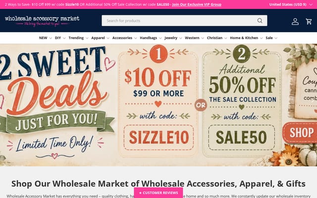 Screenshot of wholesaleaccessorymarket.com