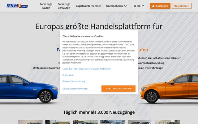 Screenshot of auto1.com