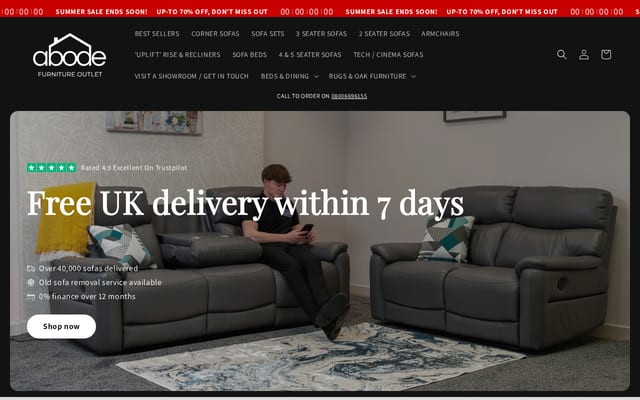 Screenshot of abodeoutlet.co.uk