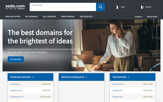 Screenshot of sedo.com