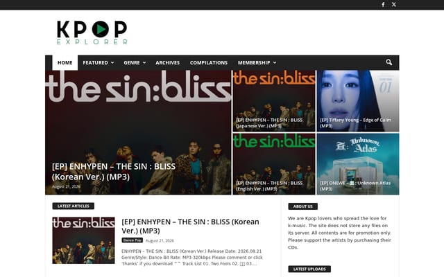 Screenshot of kpopexplorer.net