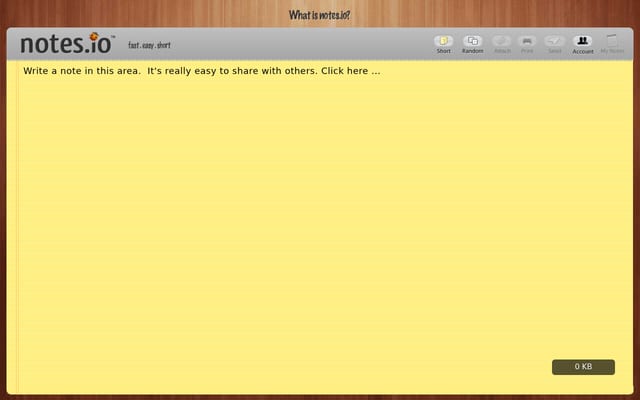 Screenshot of notes.io