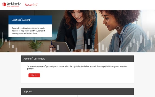 Screenshot of accurint.com