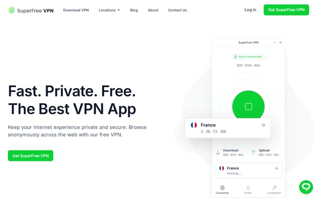 Screenshot of superfreevpn.com
