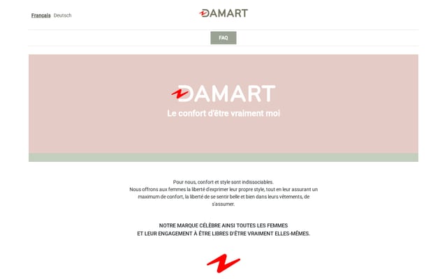 Screenshot of damart.ch
