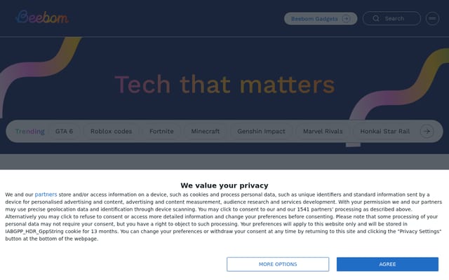 Screenshot of beebom.com