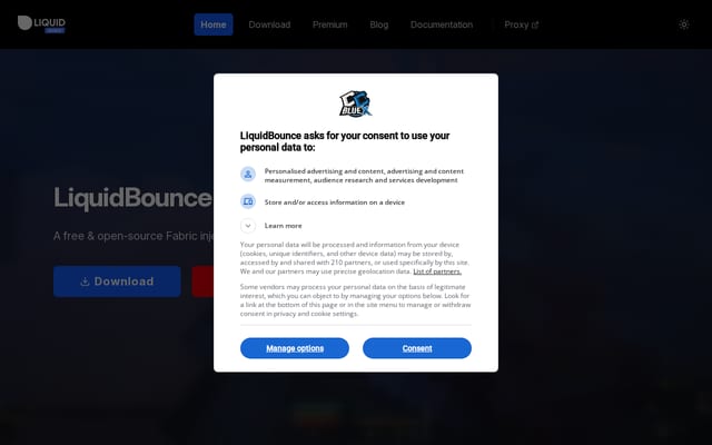 Screenshot of liquidbounce.net