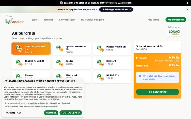 Screenshot of lotobonheur.ci