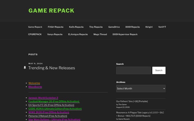 Screenshot of game-repack.site