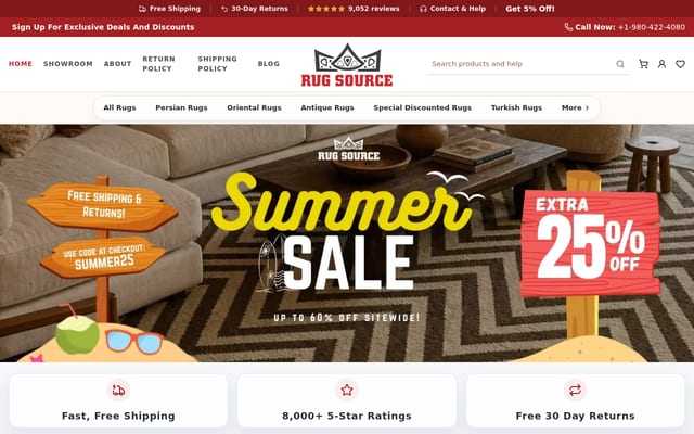 Screenshot of rugsource.com