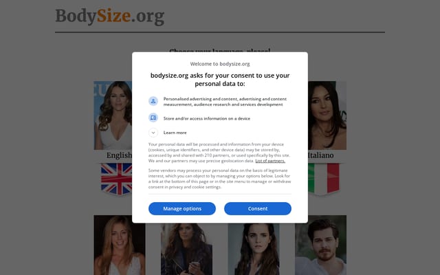 Screenshot of bodysize.org