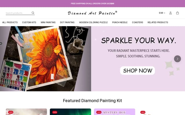 Screenshot of diamondartpaintin.com