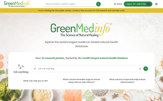 Screenshot of greenmedinfo.com