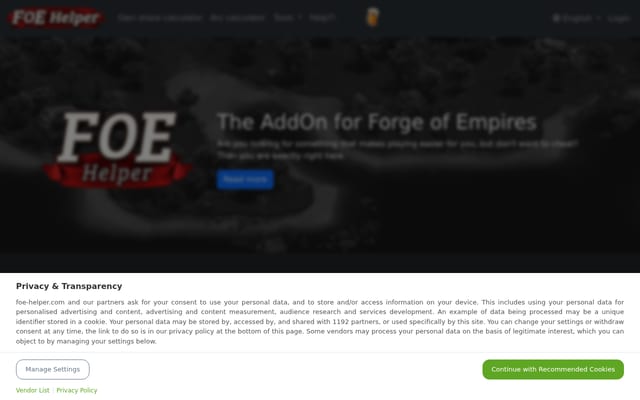 Screenshot of foe-helper.com