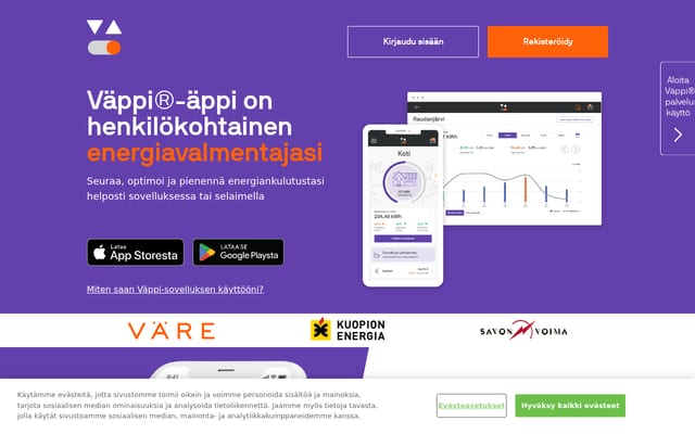 Screenshot of vappi.fi