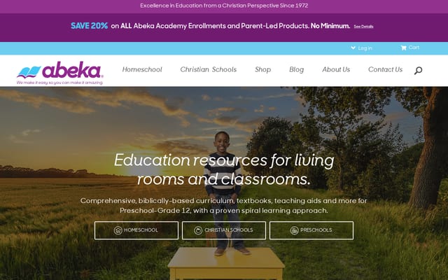 Screenshot of abeka.com