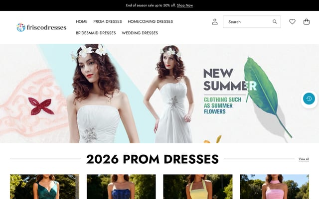 Screenshot of friscodresses.net