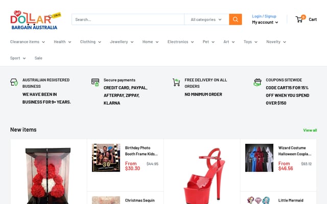 Screenshot of dollarbargains.com.au