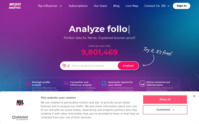 Screenshot of ninjalitics.com