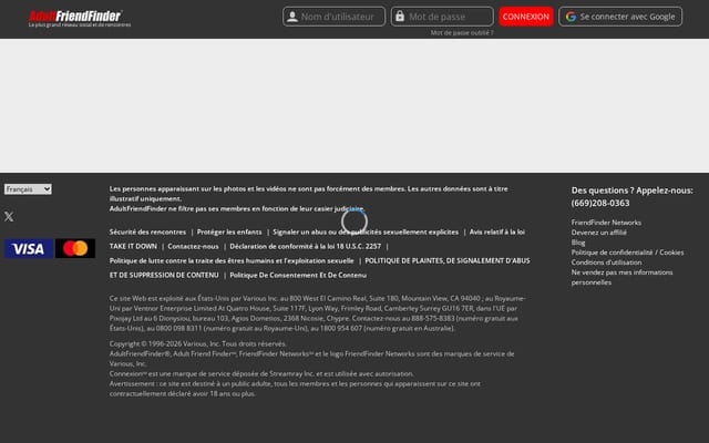 Screenshot of adultfriendfinder.com