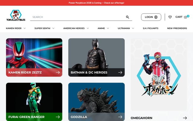 Screenshot of tokullectibles.com