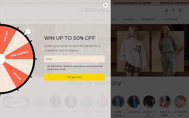Screenshot of abclothes.store