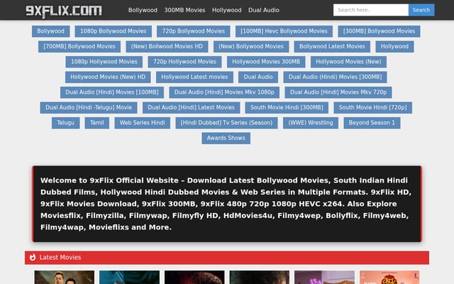 Screenshot of 9xmovieshub.com
