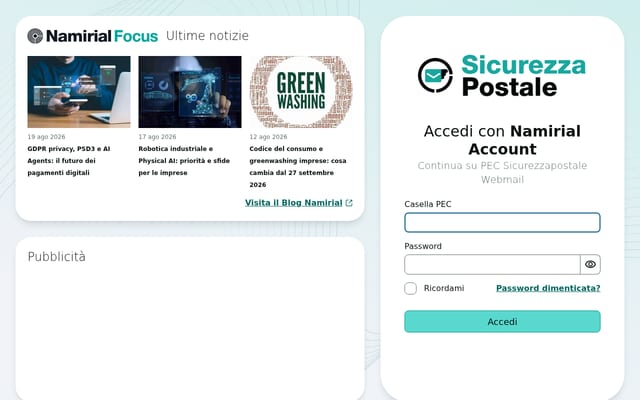 Screenshot of webmailpec.it