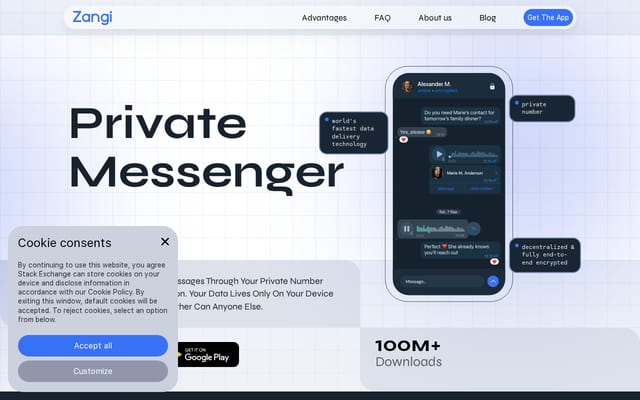 Screenshot of zangi.com