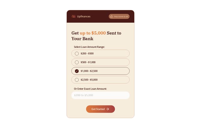 Screenshot of upfinances.com