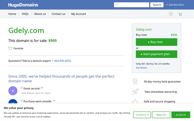 Screenshot of gdely.com