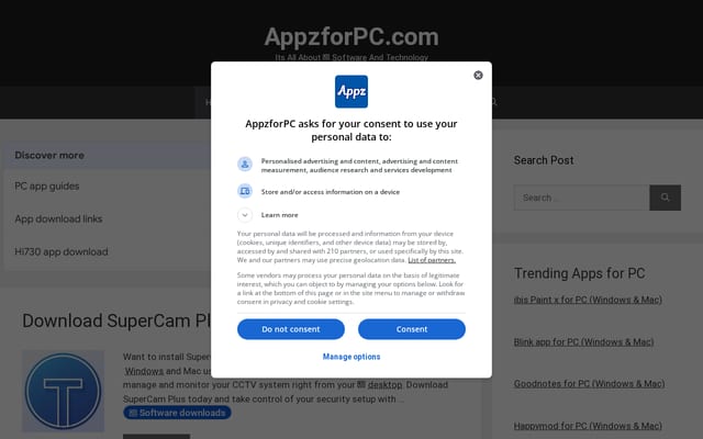 Screenshot of appzforpc.com