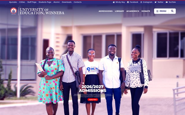 Screenshot of uew.edu.gh