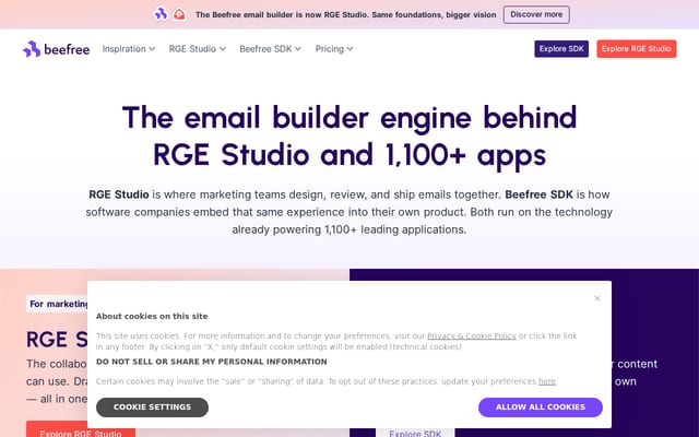 Screenshot of beefree.io
