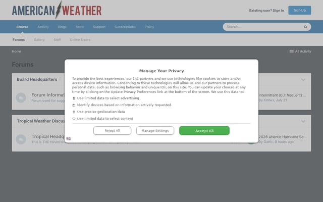Screenshot of americanwx.com