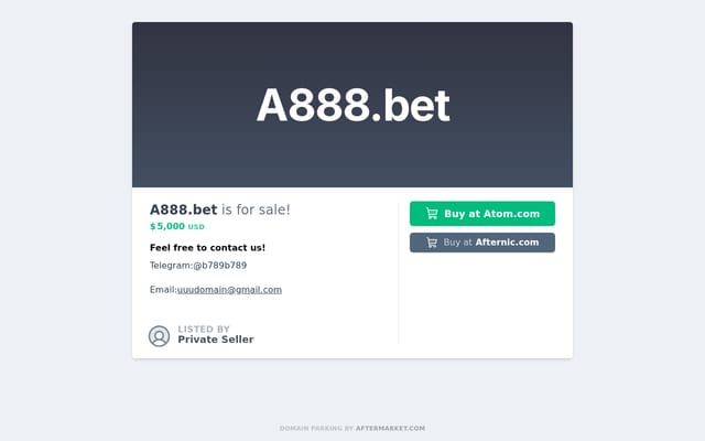Screenshot of a888.bet