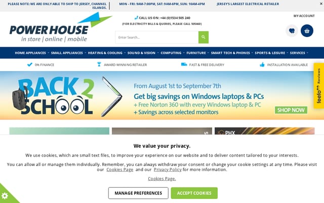 Screenshot of powerhouse.je