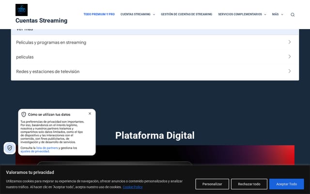 Screenshot of todopremiumypro.com