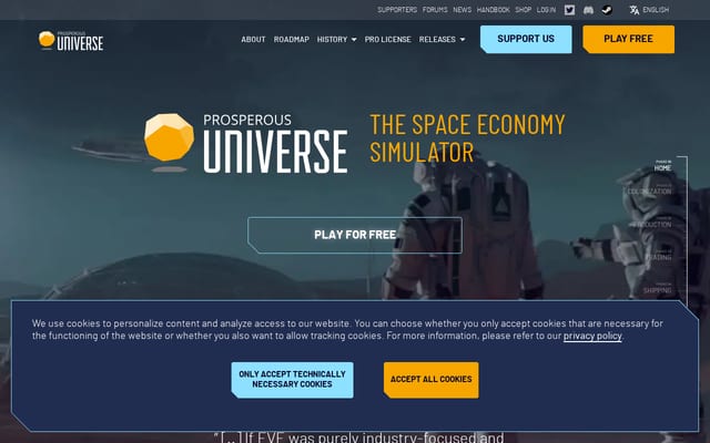 Screenshot of prosperousuniverse.com