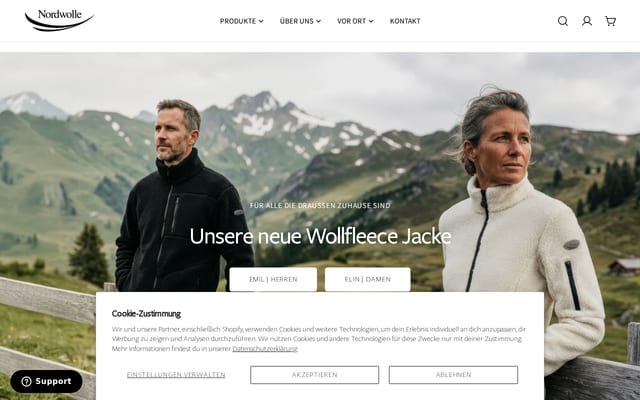 Screenshot of nordwolle.com