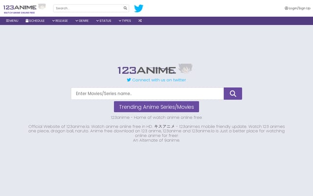 Screenshot of 123anime.la