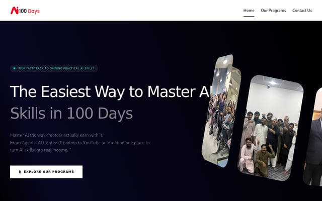 Screenshot of 100daysforai.com