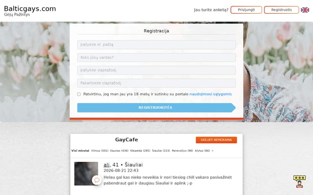 Screenshot of balticgays.com