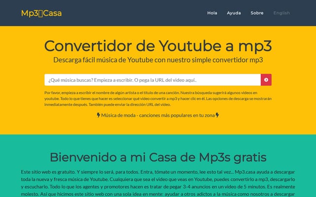 Screenshot of mp3.casa