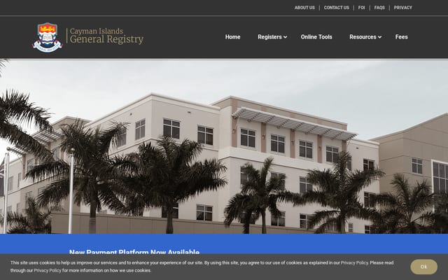 Screenshot of ciregistry.ky