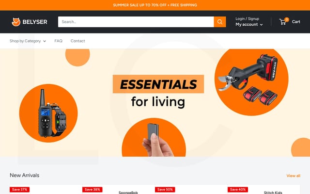 Screenshot of belyser-shop.com