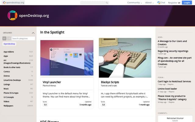 Screenshot of pling.com