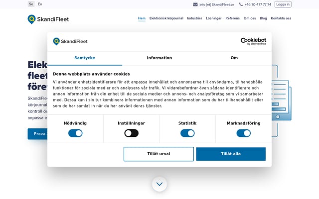 Screenshot of traxet.se